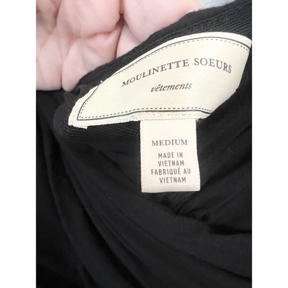 Moulinette Soeurs Anthropologie Molly Black Wide Leg Jersey Jumpsuit size M - Picture 6 of 13